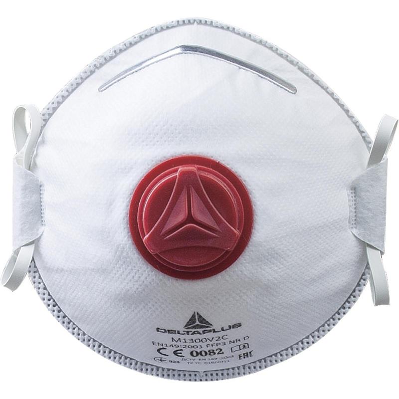 Boîte de 10 demi-masques jetables moulés FFP3 avec valve - M1300V2C - fibre synthétique non tissée_0