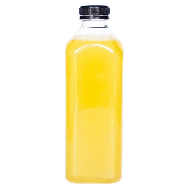 Bouteille PET transparent + bouchon plastique noir 1000ml 7,6x22,6cm - par 70_0