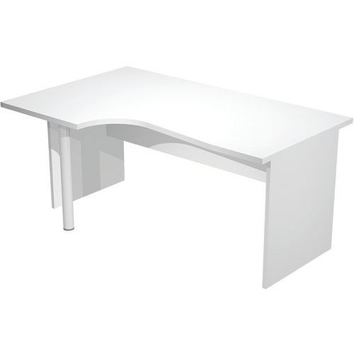 BUREAU RETOUR À GAUCHE PIEDS PANNEAUX FAST - 160 CM - GRIS