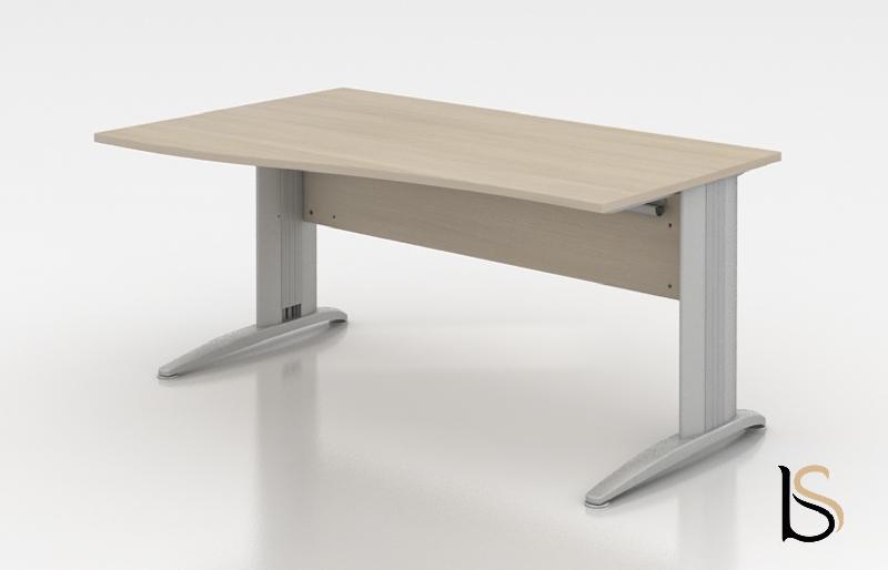 Bureau vague Sigma - Mobel Linea - Argent Ral 9006, 160, Anthracite, Gauche_0