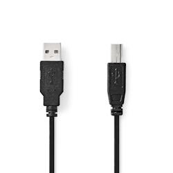 Câble Usb 2.0  A Mâle - B Mâle  3,0 M  Noir Usage Non Intensif Nedis - noir 3665476641385_0