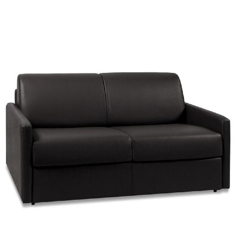 Canapé convertible express Sun Edition Cayenne noir - cuir et PU - couchage 120 cm - matelas 16 cm_0