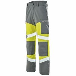 Cepovett - Pantalon résistant à la flamme Coton majoritaire SILVER TECH 260 Jaune / Gris Taille XL - XL 3184372567495_0