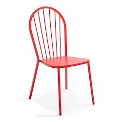 Oviala Business Chaise bistrot en métal rouge - rouge acier 105778_0