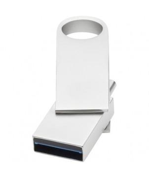 CLÉ USB 3.0 TYPE C RONDE 32 GB - ARGENTÉ - CLÉS USB PUBLICITAIRES PERSONNALISÉES
