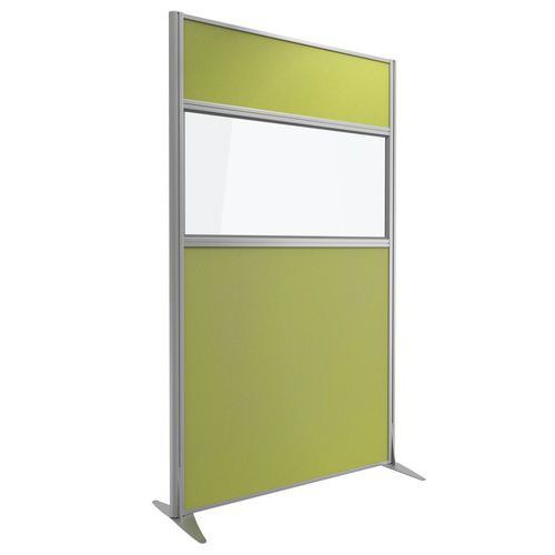 CLOISON KPRIM ACCOUSTIQUE VERRE/TISSU FOUGÈRE PROFIL ARGENT 200X122CM - CLEN