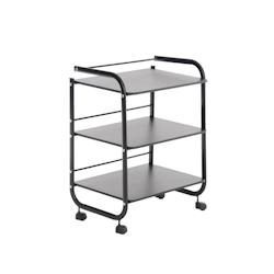 Décoshop26 - Chariot de service sur roulettes rangement pour salon de beauté cuisine bureau en métal noir 10_0003063 - noir 3000251377880_0
