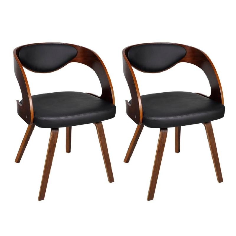 Décoshop26 - Lot de 2 chaises de salle à manger cuisine design moderne synthétique marron CDS020707 - marron 3001117599781_0