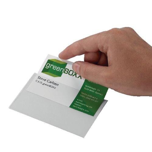 DURABLE Pochettes pour cartes de visite Pocketfix Transparent Polychlorure de vinyle 9 x 5,7 cm 100 pièces - transparent 8293-19_0