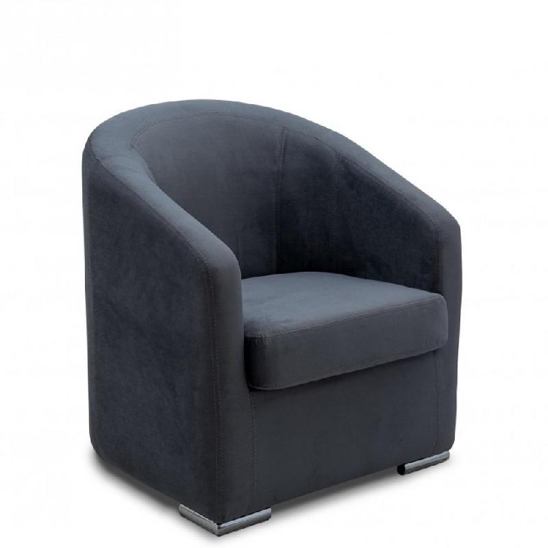 Fauteuil fixe FOLIO - velours gris anthracite - fabrication 100% italienne - confort ferme_0