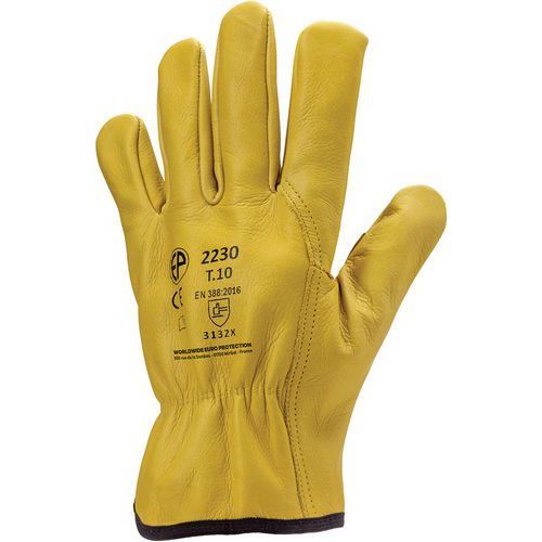 GANTS DE MANUTENTION EUROSTRONG 2230 FLEUR VACHETTE JAUNE - 8 - COVERGUARD
