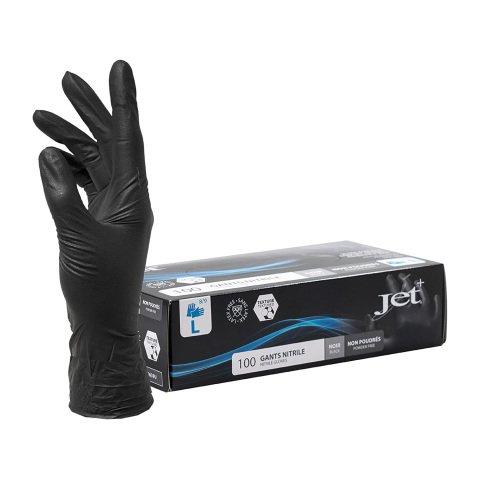 GANTS JETABLES NITRILE NON POUDRÉ NOIR TAILLE L - BOÎTE DE 100 GANTS