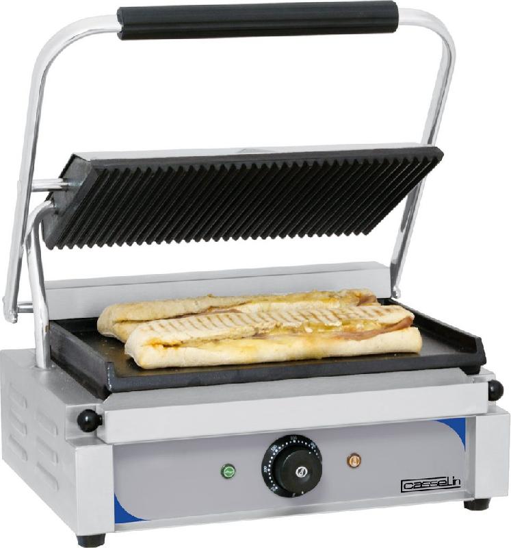 Grill panini plaques rainurée dessus lisse avec surface utile 335x2... - PCGPRL_0