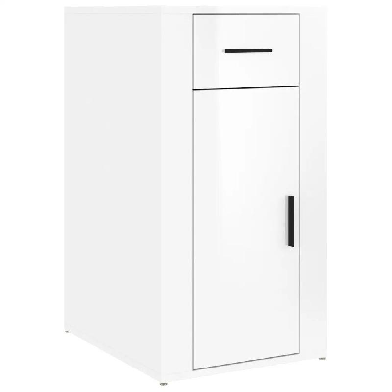Helloshop26 - Armoire de bureau pratique avec grand espace de rangement 40 x 49 x 75 cm en bois d'ingénierie blanc brillant 02_0048290 - blanc Bois m_0