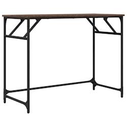 Helloshop26 - Bureau table poste de travail meuble d'ordinateur informatique étude chêne bois d'ingénierie et acier enduit de poudre 02_0023629 - 3_0