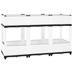 Helloshop26 - Jardinière bac lit surélevé plantes fleurs terrasse jardin 120 x 40 x 71 cm polypropylène gris 02_0039204 - 3000218442323_0