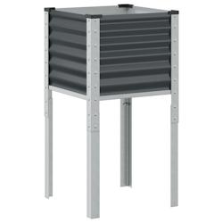 Helloshop26 - Jardinière bac lit surélevé plantes fleurs terrasse jardin 45 x 45 x 88 cm acier anthracite 02_0037613 - 3000214048352_0