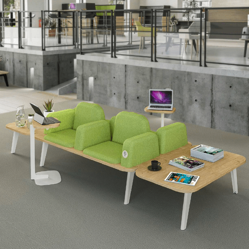Ilo - Banquette d'accueil configurable avec structure résistante et finitions personnalisables - Burocéan_0
