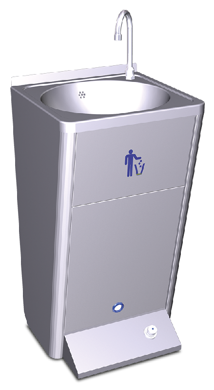 LAVE-MAINS AUTONOME ÉLECTRIQUE AVEC POUSSOIR, EAU FROIDE.