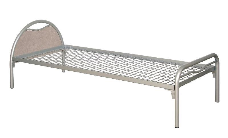 LIT TÊTE MÉTAL/PANNEAU BÉTON ALBA SOMMIER TREILLIS 80X200 COLORIS RAL 9006 ALU - MANUTAN COLLECTIVITÉS