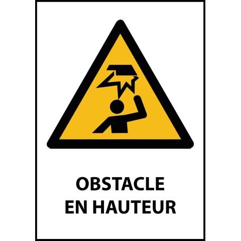 LOT DE 2 - PANNEAU DANGER - OBSTACLE EN HAUTEUR - W023 - ISO EN 7010 VINYLE SOUPLE AUTOCOLLANT A4