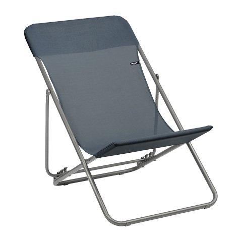 LOT DE 2 - TRANSAT MAXI TEXPLAST LAFUMA - TISSU - STRUCTURE ACIER BLEU NUIT