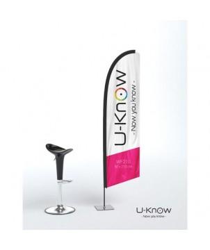 MINI ORIFLAMME 2M10 PERSONNALISÉE - KIT COMPLET - ORIFLAMME PUBLICITAIRE PERSONNALISÉE