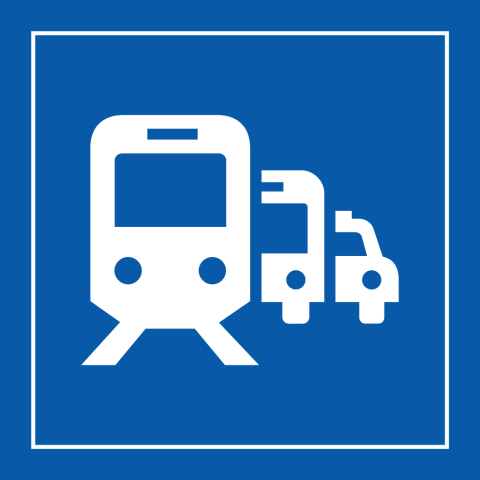 PANNEAU PÔLE DE CORRESPONDANCE OU GARE ROUTIÈRE - 350 X 350 - BLEU - PVC