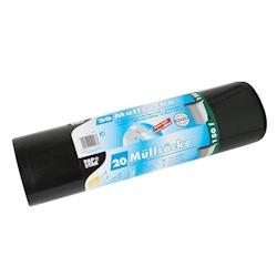 Papstar Sacs poubelle, LDPE 150 l 150 cm x 70 cm noir extra fort résistant à la déchirure - noir plastique 12443_0