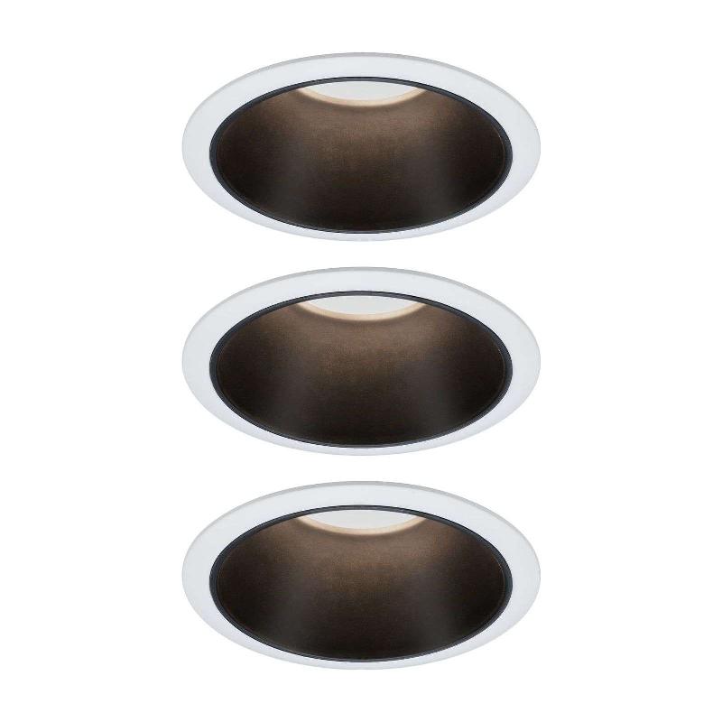 PAULMANN COLE SPOT LED, NOIR-BLANC, LOT DE 3