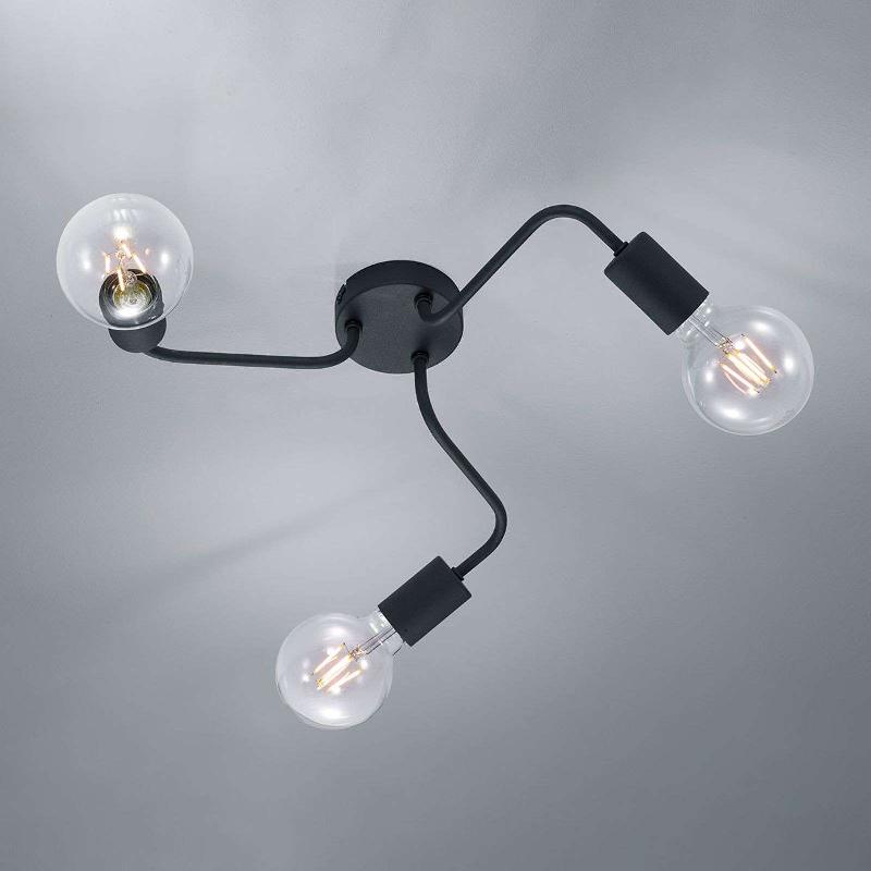 TRIO LIGHTING PLAFONNIER DIALLO À 3 LAMPES NOIR MAT