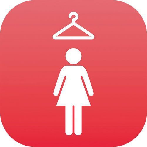 PLAQUE SIGNALÉTIQUE PLEXI VESTIAIRE FEMME ROUGE
