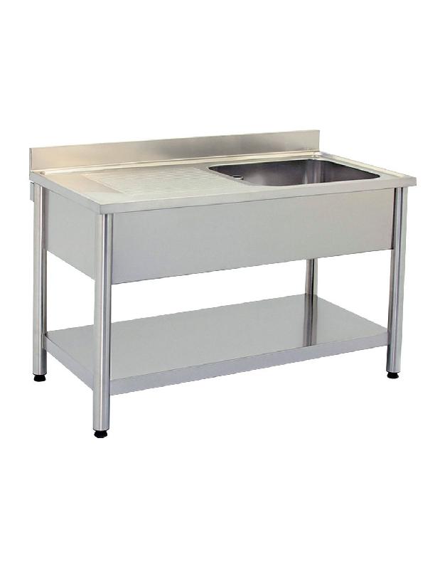 Plonge 1 bac à droite avec étagère basse 1600x700x850 mm à monter - P954467160_0