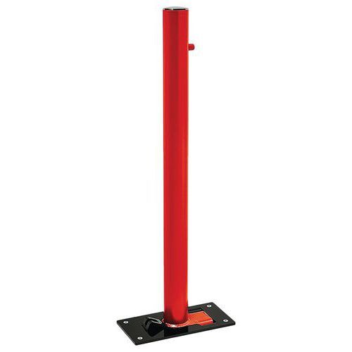 POTELET RABATTABLE SOLIBLOC Ø 76 MM INOX BROSSÉ - ROUGE 3020 - PROCITY