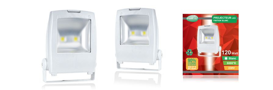 PROJECTEUR LED PLAT 120W 6000K BLANC VISION-EL 80451W