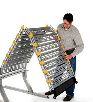 Rampe pour camionnette E-rampe - PMR motorisée et non-motorisée - Aluminium, 450kg, 66 à 91cm_0