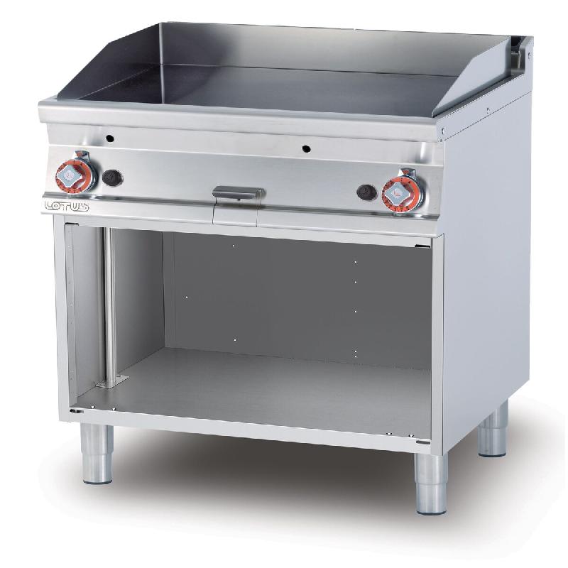 Redcook Table de cuisson à gaz chromée lisse MOCA Approved deux zones de cuisson. Structure en acier inoxydable. Dimensions 80x70,5 h 90 cm. Modèle_0