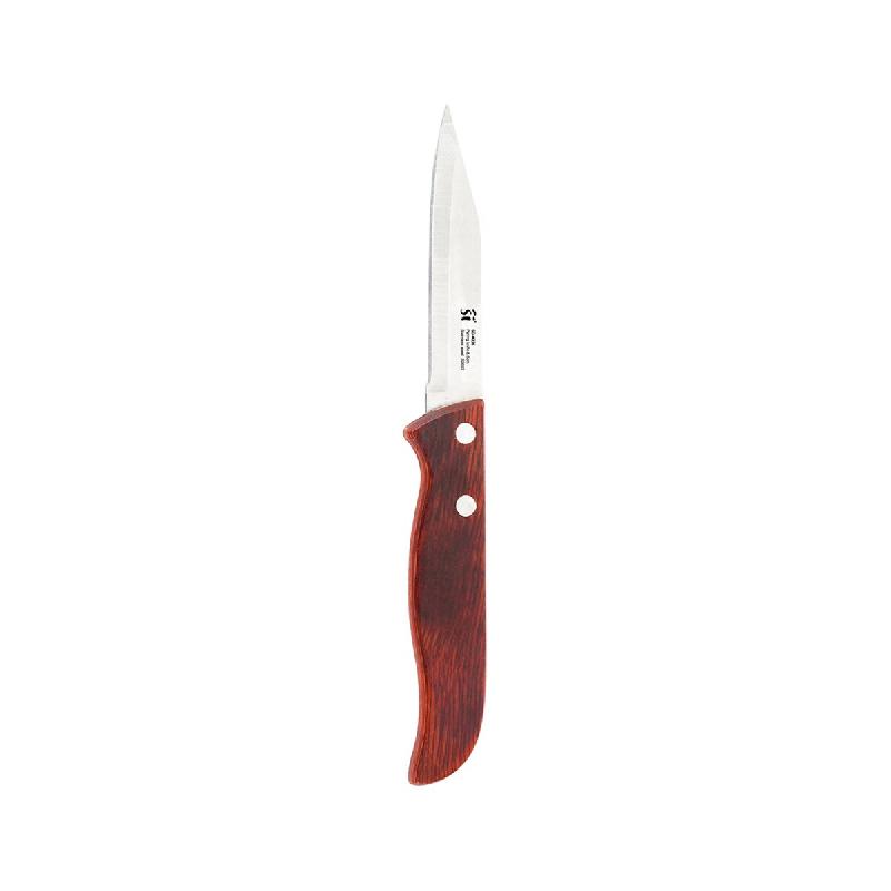 San Ignacio - Couteau éplucheur 8,5cm en acier inoxydable Pakka - marron inox Q4564_0
