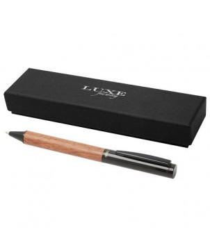 STYLO BILLE EN BOIS TIMBRE MARRON - STYLOS PUBLICITAIRES PERSONNALISÉS