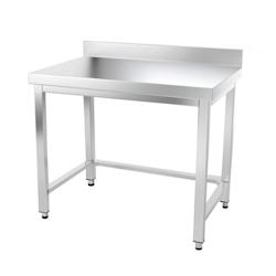 Table de travail en inox 1200 x 700 mm adossée avec renfort PREMIUM / GOLDINOX - gris inox 3701770803637_0