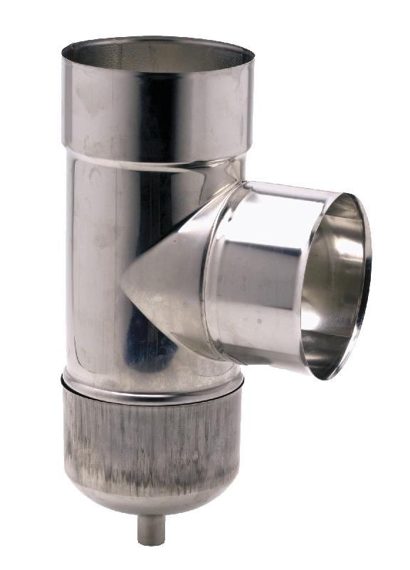 Té pour tubage à 90 ° inox + purge 140 - TEN - 886140 - 098231_0