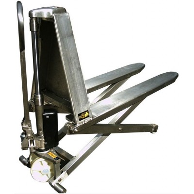 TRANSPALETTE À HAUTE LEVÉE MANUEL INOX - 1 TONNE