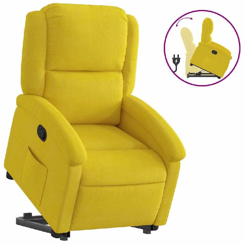 VidaXL Fauteuil inclinable Jaune Velours Modèle Querlonara - 3204307_0