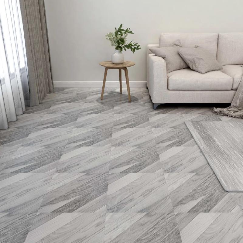 Vidaxl planches de plancher autoadhésives 55 pcs pvc 5,11 m² gris rayé 324678_0