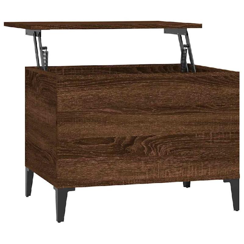 VidaXL Table basse Chêne marron 60x44,5x45 cm Bois d'ingénierie Modèle Patio Celeste Prime Plus - 819579_0