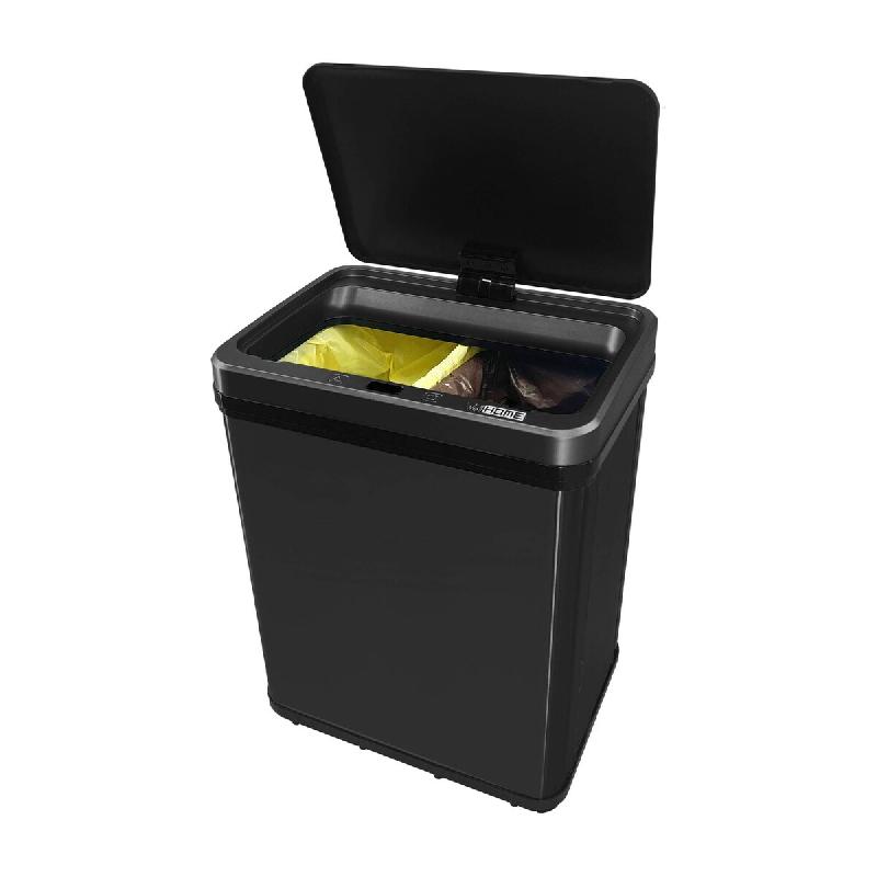 WellHome - Poubelle Intelligente 15L+15L de couleur Noire 35,5x26x43,5cm - Ouverture Automatique/Manuelle - noir inox WH15552_0