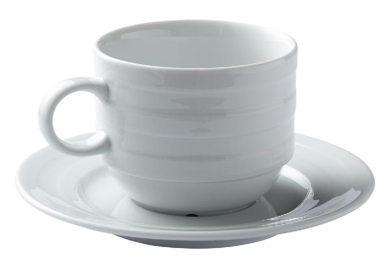 SOUS-TASSE À THÉ/DÉJEUNER ROND BLANC PORCELAINE Ø 15 CM RUBY