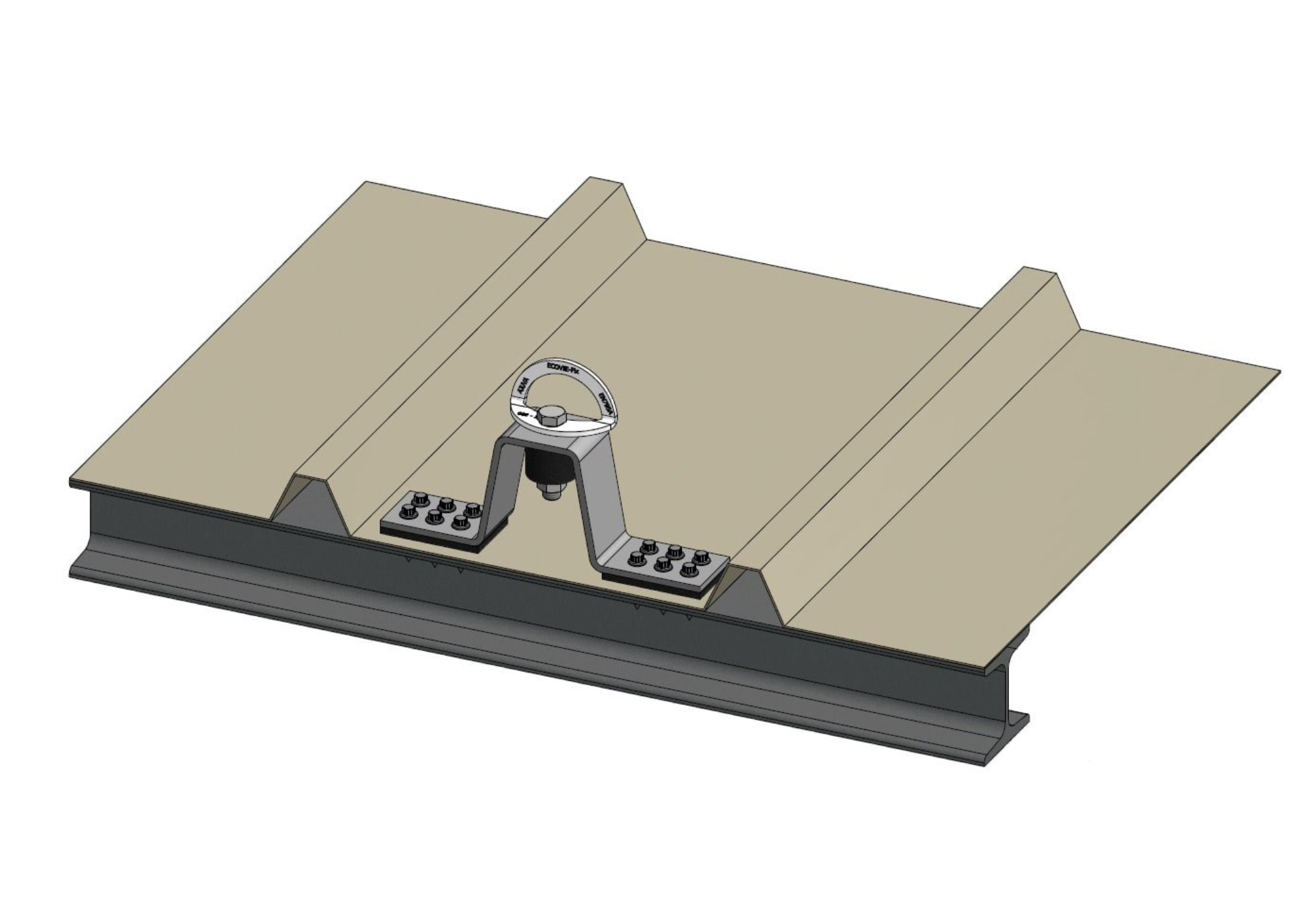 Ancrage bac - dispositif de protection contre les chutes de hauteur - norme EN795 classe A - fixation par 12 vis autoperçeuses_1