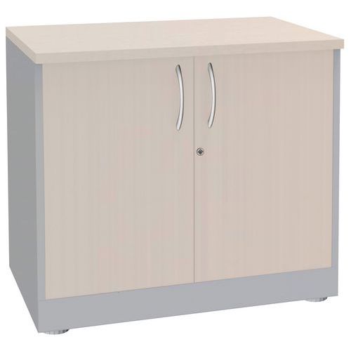 ARMOIRE 2 PORTES BATTANTES 80X75 BLANC/ALU - MANUTAN EXPERT