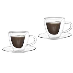 Aulica Tasses A Cafe Double Paroi Cafe En Coeur 150Ml - Lot De 2 - transparent verre 312501_0
